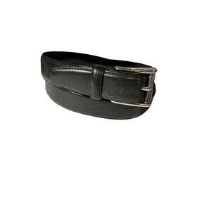 Chaps Ralph Lauren Black‎ Smooth Italian Leather Dress Belt Sz 34/36